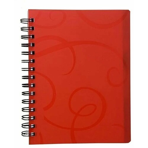 Красный бизнес-блокнот на кольцах с разделителями / тетрадь - записная книжка - А5, клетка, 108 листов