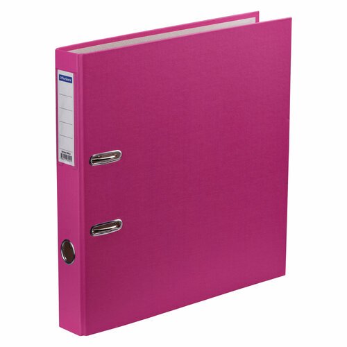 Папка-регистратор OfficeSpace, 50мм, бумвинил, с карманом на корешке, розовая (2 шт)