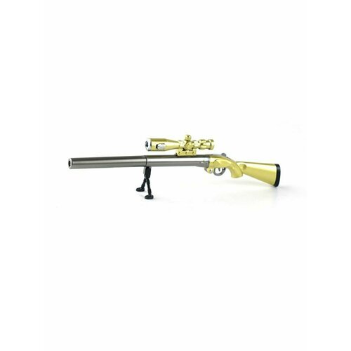 Ручка-винтовка с фонариком золотая