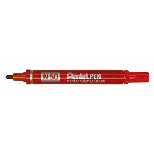Маркер 12 шт. 'Pentel' перманентный Pentel Pen 4.3 мм пулевидный N50-BE красный