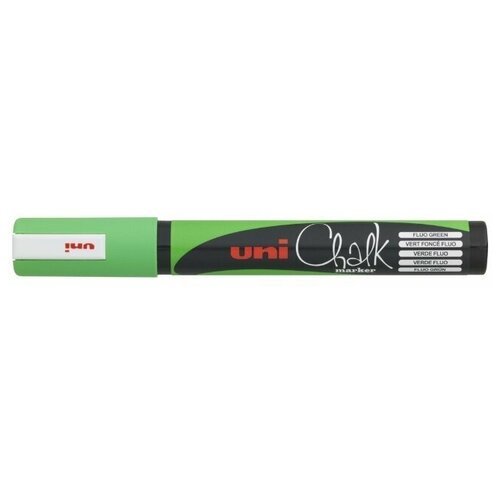 Uni Mitsubishi Pencil Маркер меловой флуоресцентный Chalk (PWE-5M), зеленый, 1 шт.
