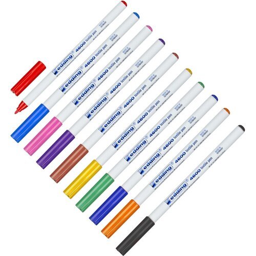 Набор маркеров по ткани EDDING 4600, 1 мм, 10 классик цветов, цвет кор