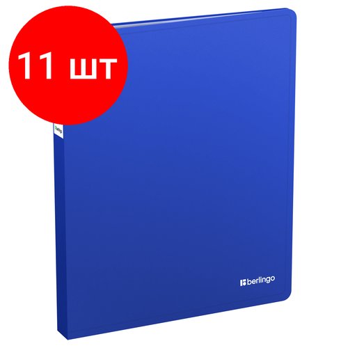 Комплект 11 шт, Папка с 60 вкладышами Berlingo 'Soft Touch' А4, 30мм, 700мкм, синяя, с внутр. карманом