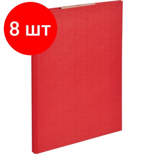 Комплект 8 штук, Папка-планшет д/бумаг Attache A4 красный с верхней створкой