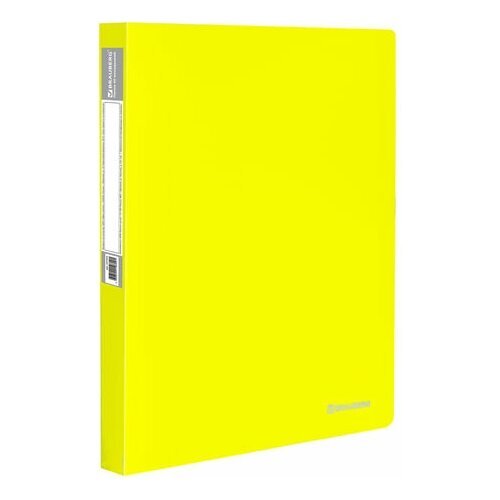 Папка 40 вкладышей BRAUBERG 'Neon', комплект 20 шт, 25 мм, неоновая желтая, 700 мкм, 227453