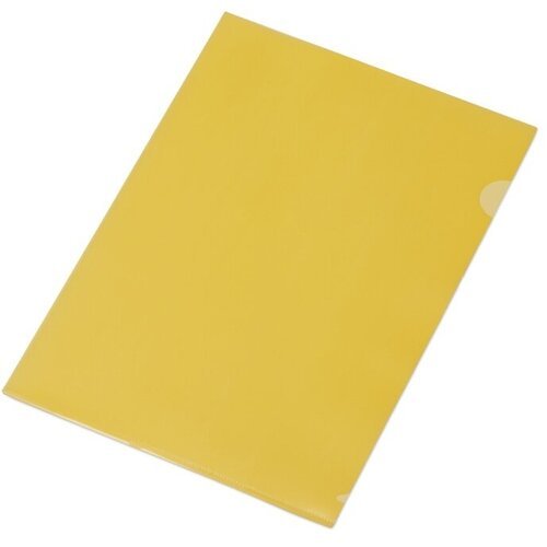 Папка-уголок прозрачный формата А4 0,18 мм, желтый глянцевый