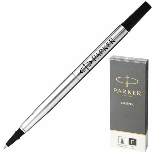 Стержень для ручки-роллера PARKER 'Quink RB', металлический 116 мм, линия письма 0,5 мм, черный, 1950277