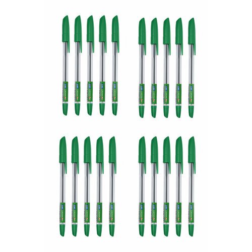Ручка шариковая LINC Corona Plus 0,7 мм зеленая - 20 штук