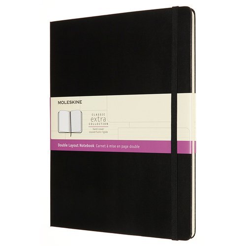 Блокнот Moleskine Classic Double XLarge, 190 х 250 мм, 192 страниц, линейка,/нелинованный, твердая обложка, черный