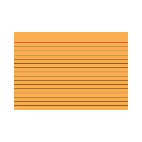 Карточки для картотеки Brunnen, линейка, 190 гр/м2, А7, 100 штук Оранжевый