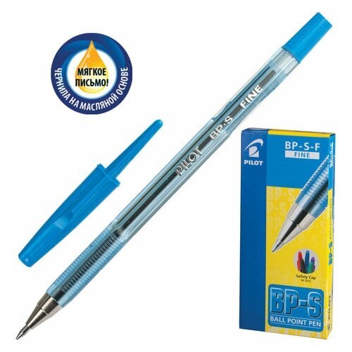 Ручка шариковая масляная PILOT 'BP-S', синяя, корпус тонированный синий, узел 0,7 мм, линия письма 0,21 мм, BP-S-F (арт. 141850)