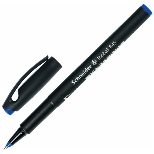 Ручка-роллер SCHNEIDER (Германия) 'Topball 845', синяя, корпус черный, узел 0,5 мм, линия письма 0,3 мм, 184503