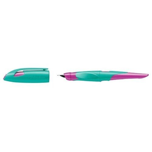 Stabilo Перьевая ручка 'EasyBirdy', корпус розовый/бирюзовый, синий картридж, для правшей sela
