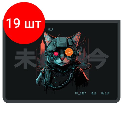 Комплект 19 шт, Папка для тетрадей 1 отделение, А4, ArtSpace 'RoboCat', ламинированный картон, фольга, на молнии