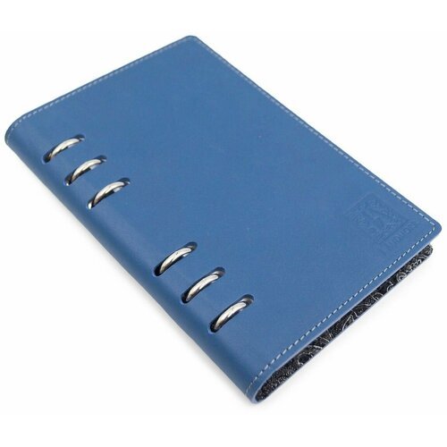 Кожаный ежедневник A5 на разъемных кольцах, тетрадь со сменными блоками, Denny Indigo by J. Audmorr, синий