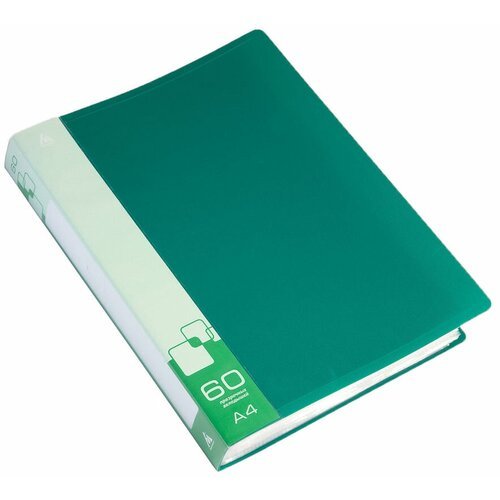 Папка Бюрократ, металлический зажим, пластик, 0.7 мм, цвет: зеленый, A4