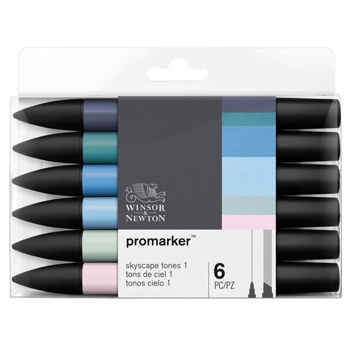 Winsor & Newton Набор маркеров 'Promarker' Skyscape tones 1 (), черный, 6 шт.