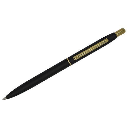 Ручка шариковая Luxor 'Sterling' синяя, 1,0мм, корпус черный/золото, кнопочный механизм