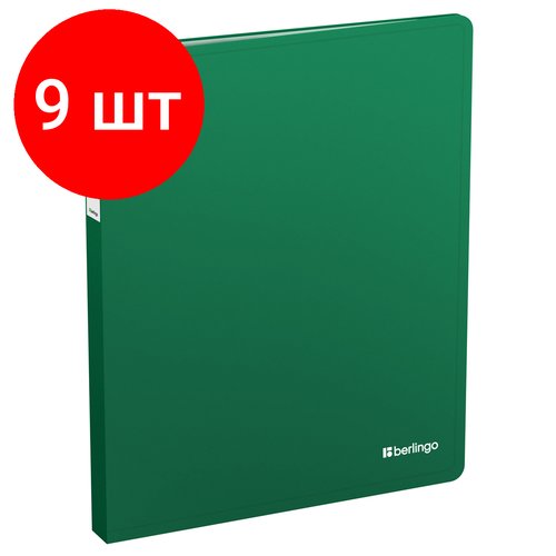 Комплект 9 шт, Папка с 40 вкладышами Berlingo 'Soft Touch' А4, 25мм, 700мкм, зеленая, с внутр. карманом