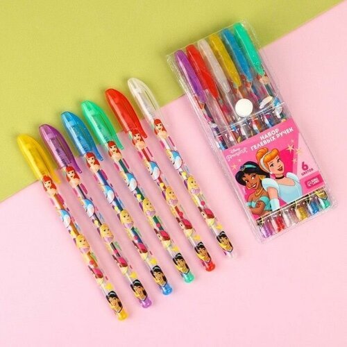Набор гелевых ручек с блёстками 'Детский', 6 цветов