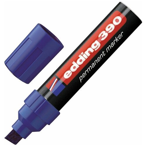 Маркер перманентный (нестираемый) EDDING 390, синий, скошенный наконечник, 4-12 мм, E-390/3