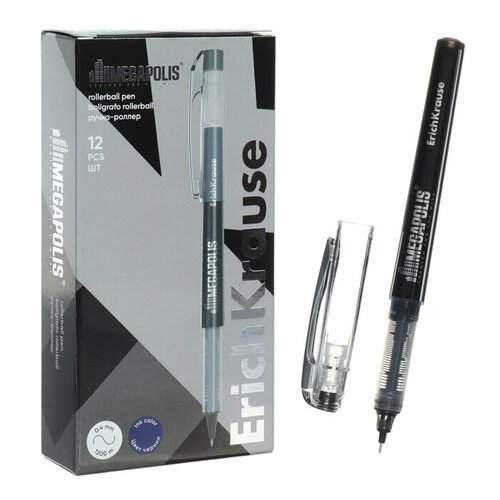 Ручка-роллер, ErichKrause, MEGAPOLIS Stick узел 0.5 мм, синяя (комплект из 10 шт)