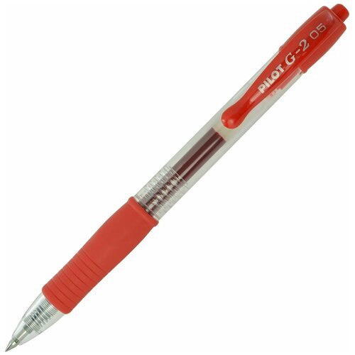 PILOT Ручка гелевая G-2 0.3 мм (BL-G2-5), красный цвет чернил, 1 шт.
