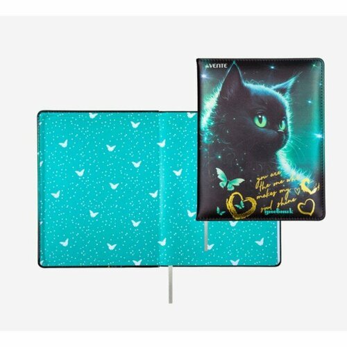 DeVENTE Дневник универсальный для 1-11 класса Black Cat, твёрдая обложка, искусственная кожа, с поролоном, ляссе, 80 г/м2