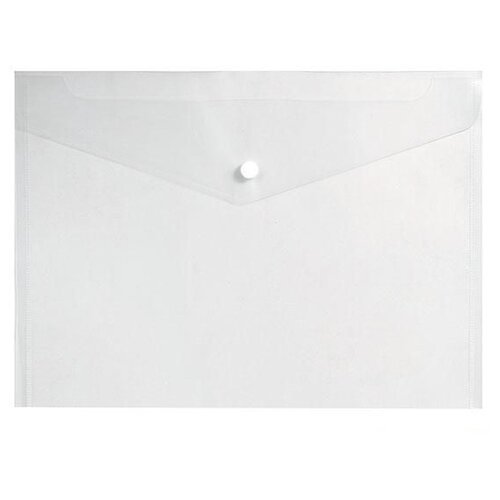INFORMAT Папка-конверт на кнопке прозрачная А4, 150 мкм, пластик, прозрачный