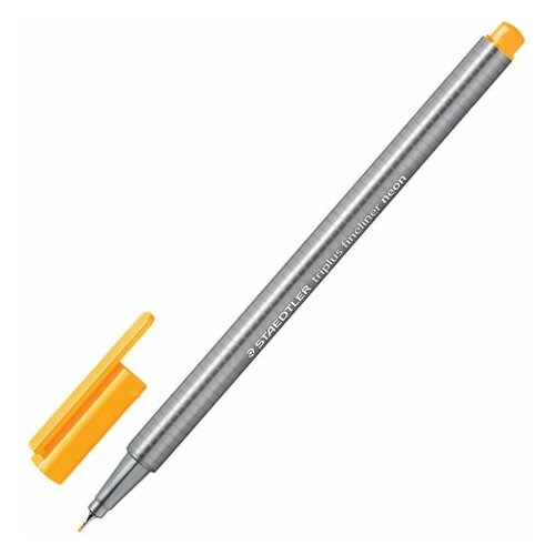 Ручка капиллярная (линер) STAEDTLER 'Triplus Fineliner', неоновая оранжевая, трехгранная, линия письма 0,3 мм, 334-401 3 шт