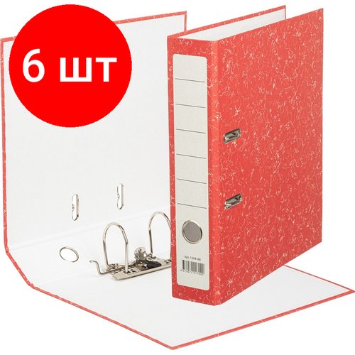 Комплект 6 штук, Папка-регистратор Attache Economy без мет. уголка_бюдж 75мм ч/б, крас, бум/бум