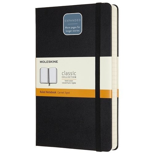 Блокнот Moleskine Classic Expanded Large, 200 листов, в линейку, 13 х 21 см, черный