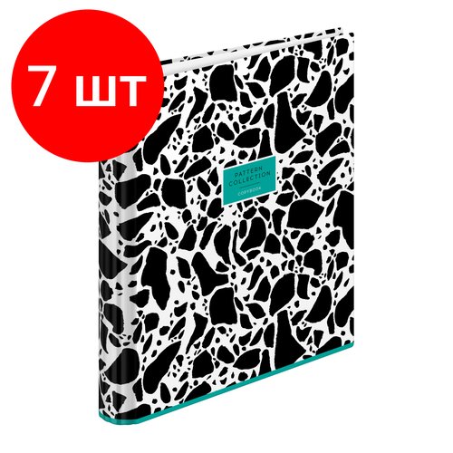 Комплект 7 шт, Тетрадь на кольцах А5, 120л, 7БЦ, ArtSpace 'Узоры. BW collection', глянцевая ламинация