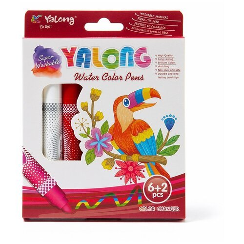 Yalong Фломастеры меняющие цвета утолщенные 'Parrot' 8шт. (YL875151-8)