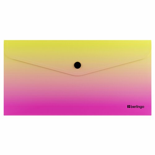 Папка-конверт на кнопке Berlingo 'Radiance', Travel size, 180мкм, желтый/розовый градиент - 24 шт.