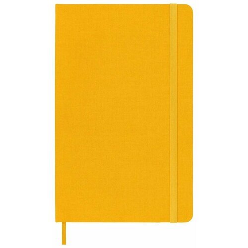 Записная книжка Moleskine Classic Silk (тканевая обл.), (в линейку), Large (13х21см), оранжево-желтая