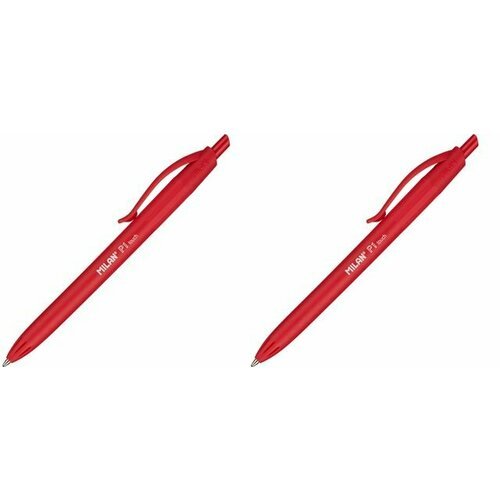 Milan Ручка шариковая автоматическая P1 Touch, 1,0 мм, красная, 2 уп.