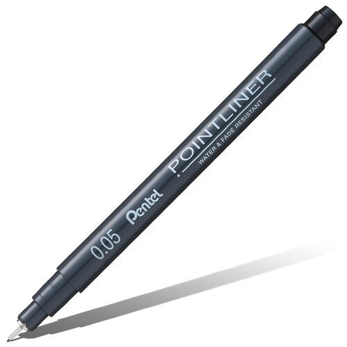 Pentel Линер Pointliner, 0.05 мм, S20P, черный цвет чернил, 12 шт.