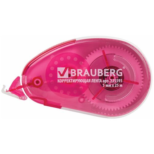 BRAUBERG Корректирующий роллер Maxi 5 мм х 25 м, 5 шт., 225593, красный