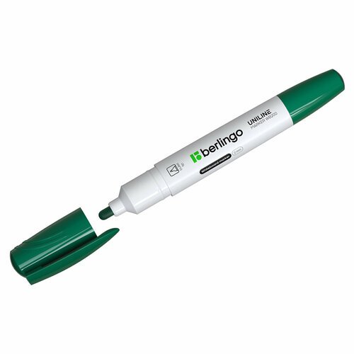 Маркер для белых досок Berlingo 'Uniline WB200' зеленый, пулевидный, 2мм, 3 штуки