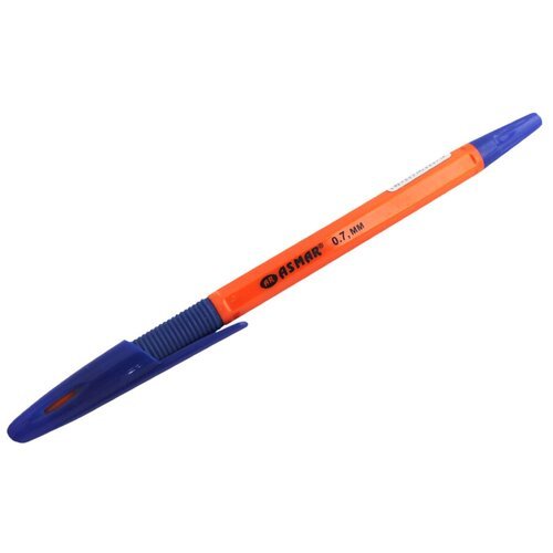 Ручка шариковая синяя на масляной основе, оранжевый корпус Asmar AR-2244, 50 штук в упаковке