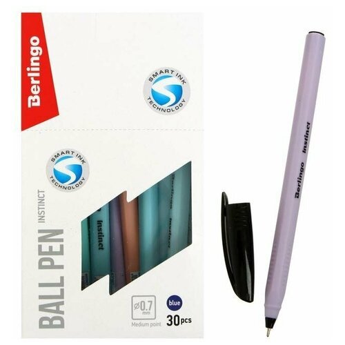 Ручка шариковая Berlingo Instinct, 0,7мм, синяя, корпус микс./В упаковке шт: 30