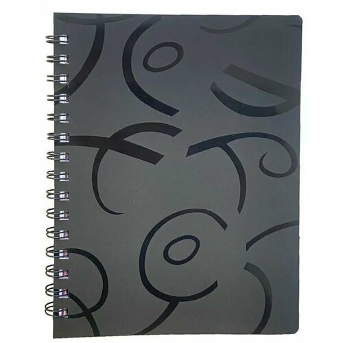 Серый бизнес-блокнот на кольцах с разделителями / тетрадь - записная книжка - А5, клетка, 108 листов