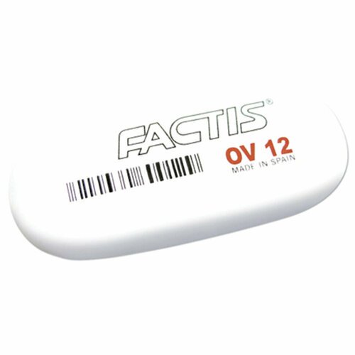 Ластик большой FACTIS OV 12 (Испания), 61х28х13 мм, белый, овальный, CMFOV12, 227986