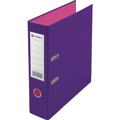 Регистратор 75мм PVС Lamark, фиолетовый - розовый, двустороннее покрытие