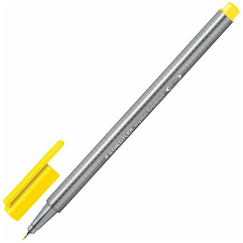 Ручка капиллярная (линер) STAEDTLER 'Triplus Fineliner', желтая, трехгранная, линия письма 0,3 мм, 334-1 В комплекте: 10шт.