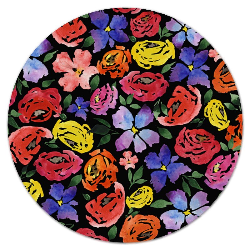 Printio Коврик для мышки (круглый) Цветочки