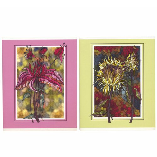 Тетрадь Цветочная Мозаика, мелованный картон, 96 листов, 2 штуки в комплекте.