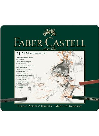 Графические материалы"Pitt Monochrome", 21 предмет, метал. кор., Faber-Castell