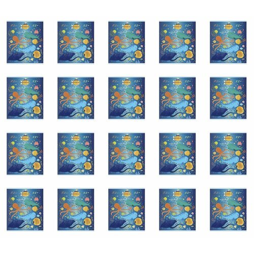 Пзбм Тетрадь Подводный мир А5, в клетку с обложкой из мелованного картона, 24 листа, 20 шт